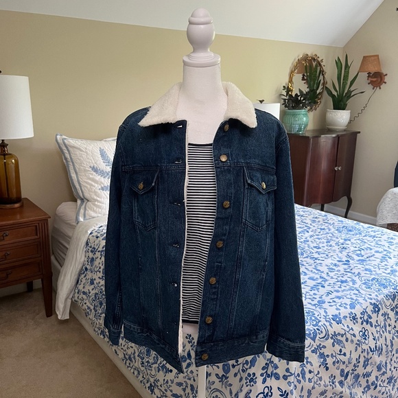 NWT Draper James Shearling Jean Jacket Size Small (Oversized) - Picture 16 of 16